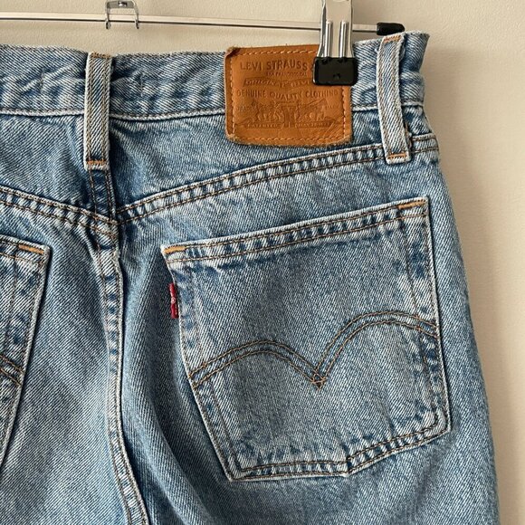 Levi's Wedgie Icon Fit High Rise Denim Casual Straight Leg Jeans Shut Up Blue 24 - Picture 7 of 11